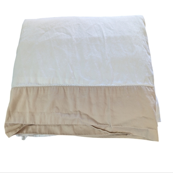 BOLL & BRANCH Colorblock Organic Cotton Sheet Set White Oak Tan Cal King - Picture 5 of 6